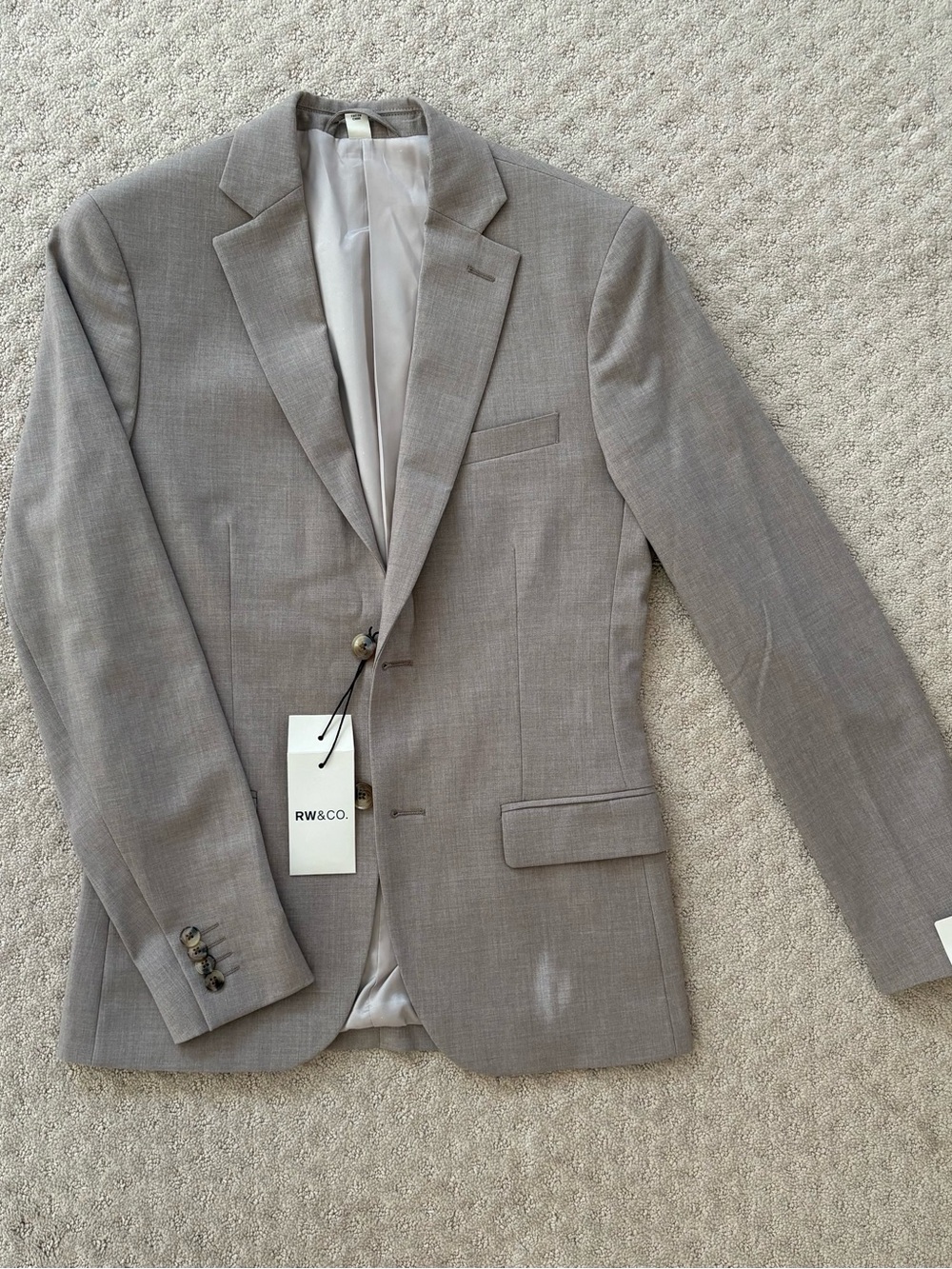 RW&CO Men's Light Grey Tailored Sport Coat / Blazer
